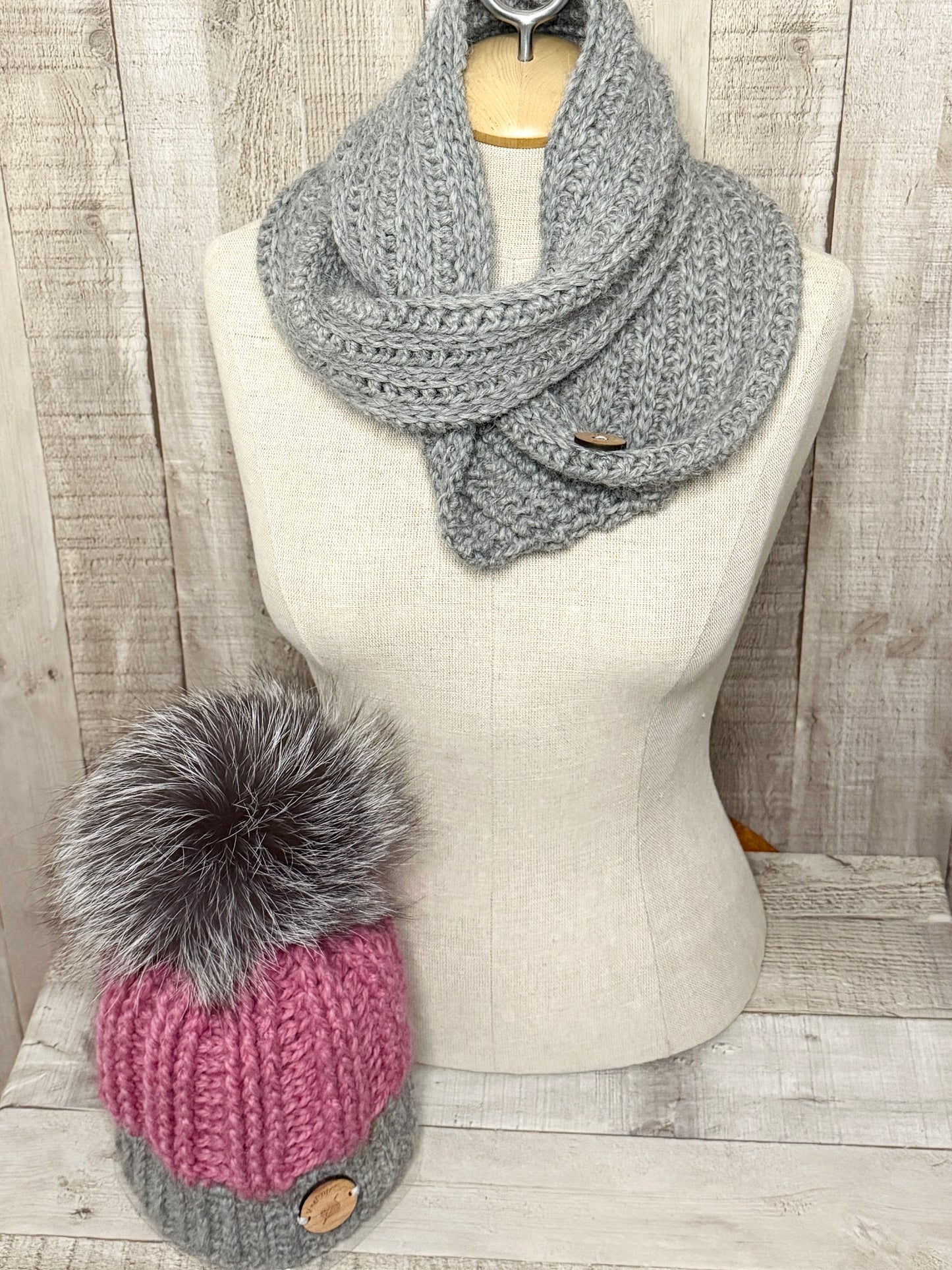 Alpaca and Wool Hat and Scarf Set