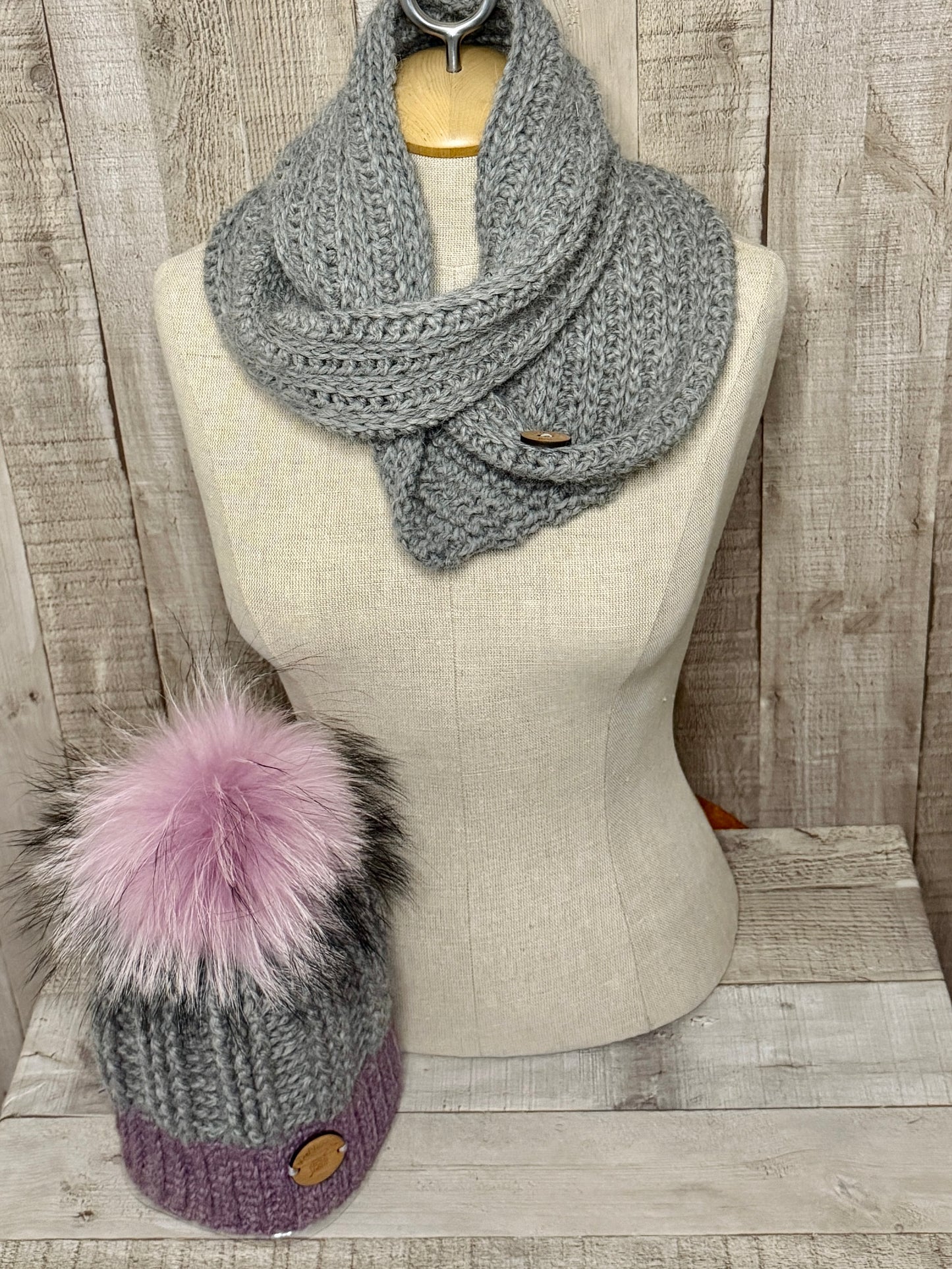 Alpaca and Wool Hat and Scarf Set