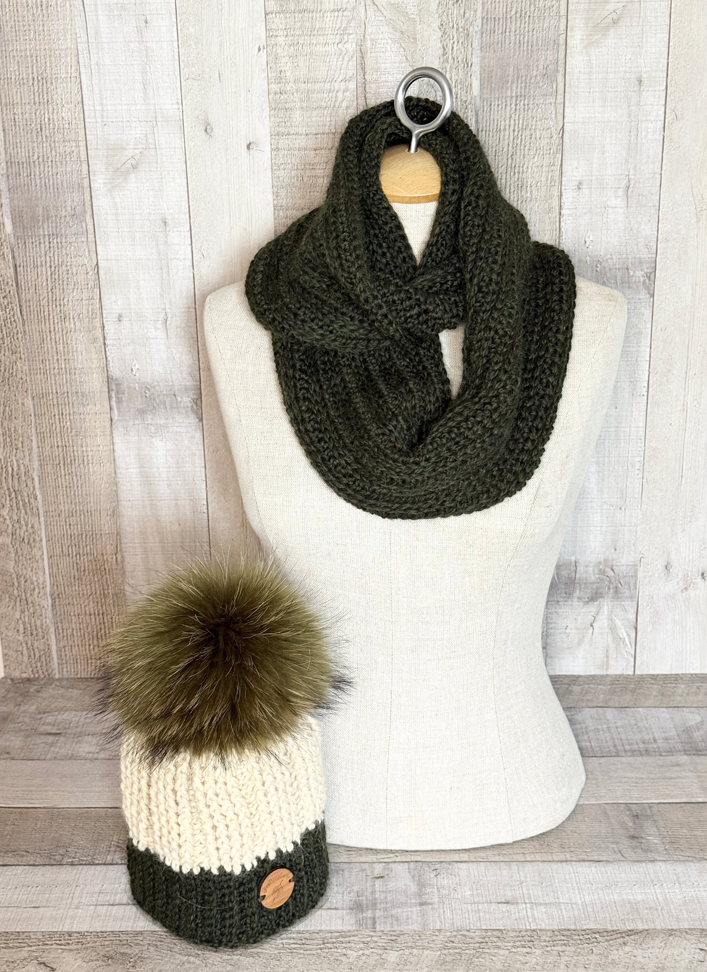 Ensemble tuque et écharpe en alpaga et laine