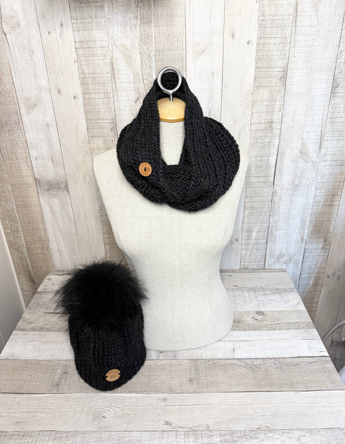 Alpaca and Wool Hat and Scarf Set