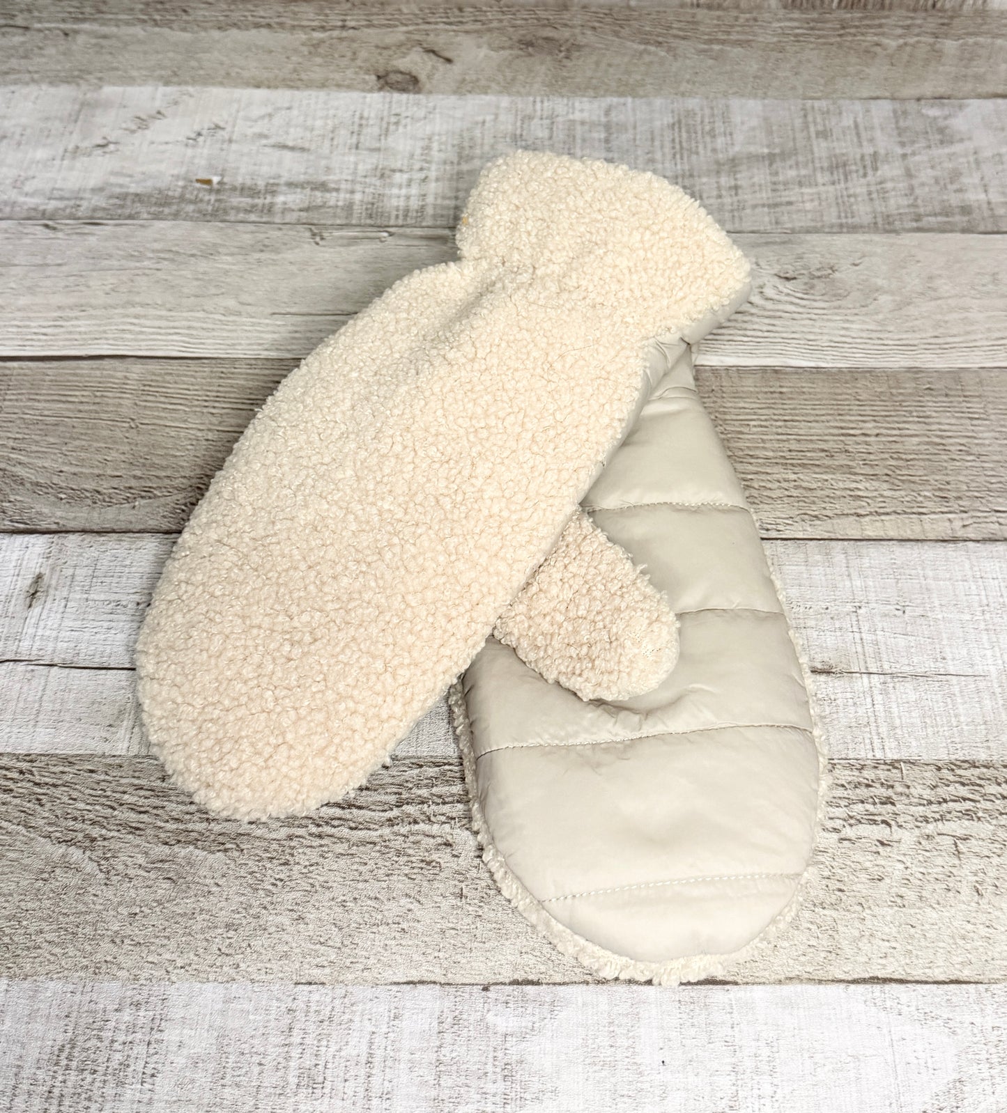 Mitaine en nylon et laine doublé de Sherpa