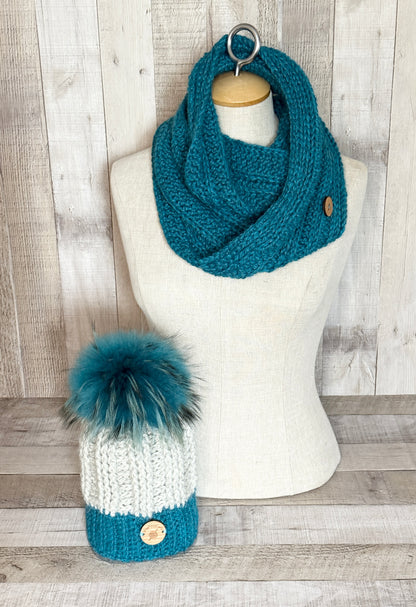 Ensemble tuque et écharpe en alpaga et laine