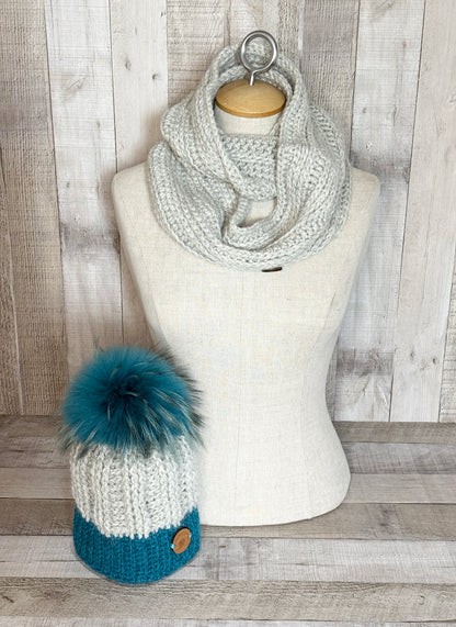 Ensemble tuque et écharpe en alpaga et laine