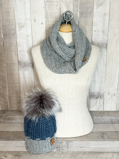 Ensemble tuque et écharpe en alpaga et laine