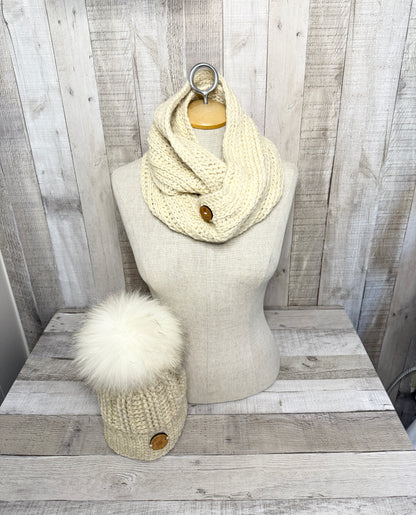 Alpaca and Wool Hat and Scarf Set