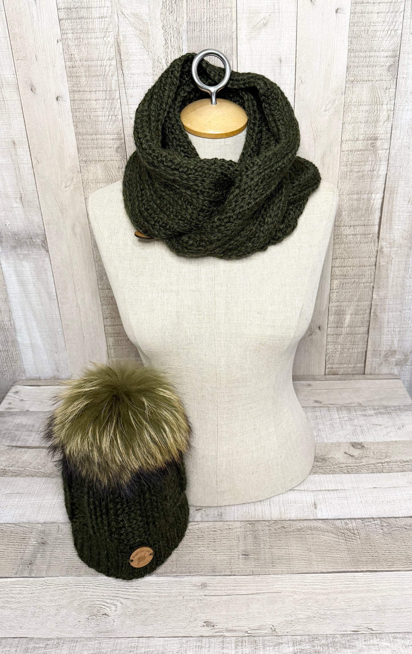 Ensemble tuque et écharpe en alpaga et laine