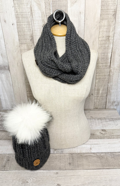 Alpaca and Wool Hat and Scarf Set