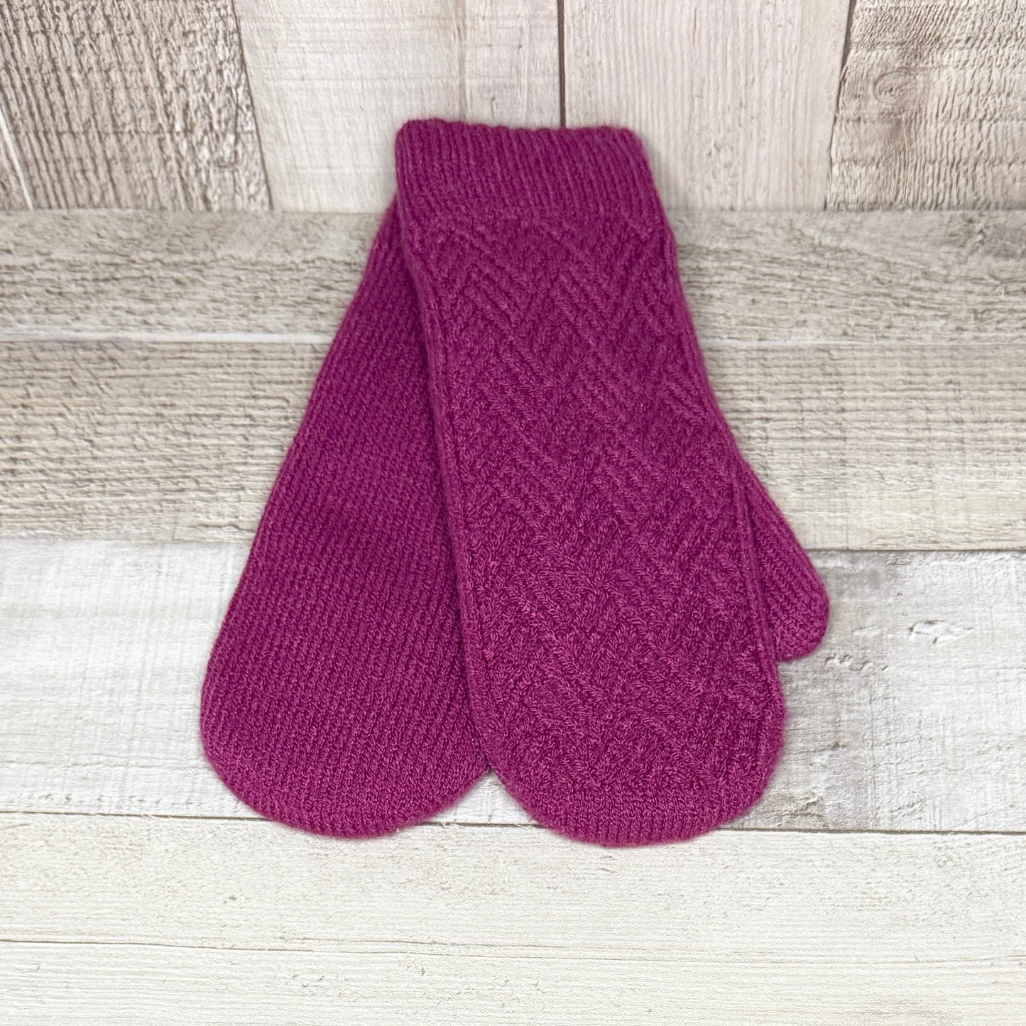 Mitaine tricot en laine et acrylique
