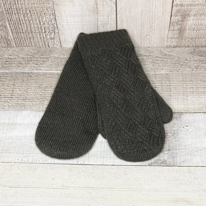 Mitaine tricot en laine et acrylique